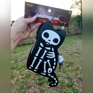 Spirit Black Cat Skeleton Crossbody Bag